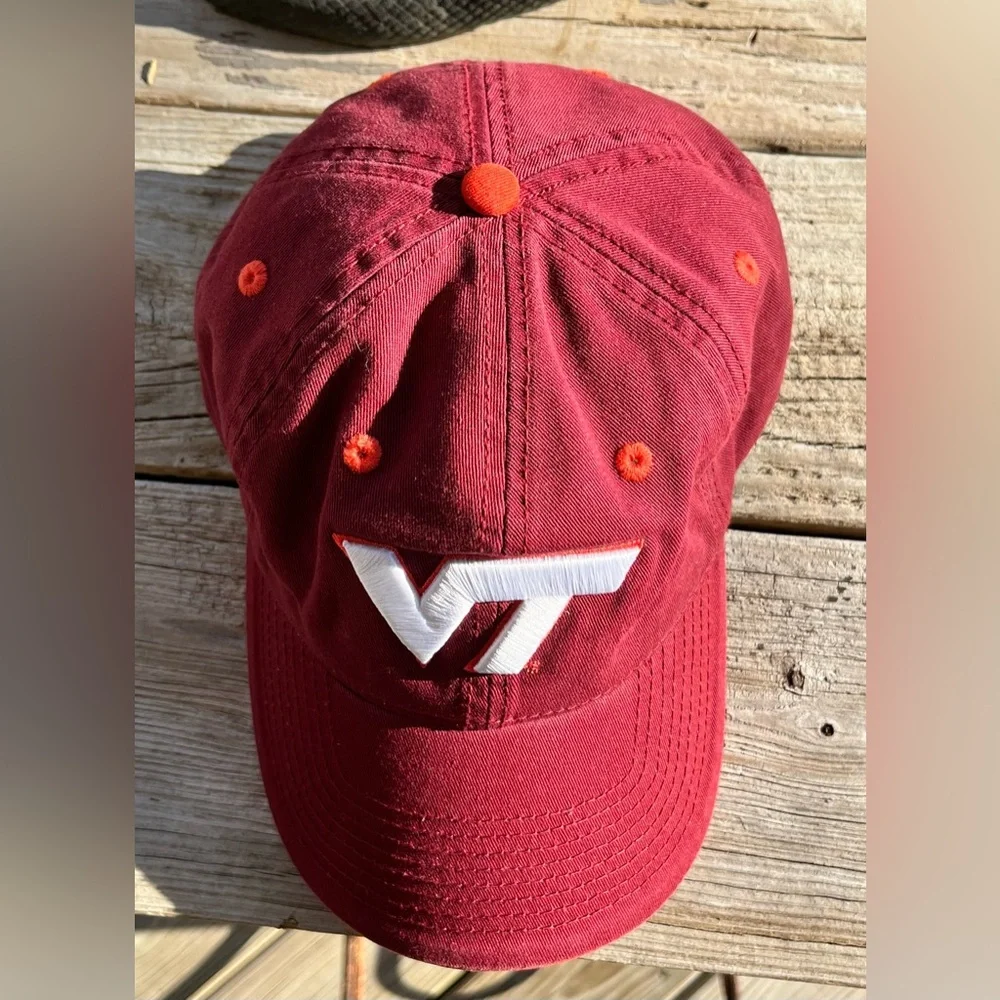 NCAA Virginia‎ Tech University Hokies Maroon And White VT Cap.